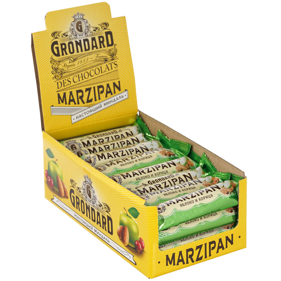  TM Grondard     (9388) Батончики глазированные Марципановые Яблоко-Корица, (24шт по 50г)     в Мелеузе