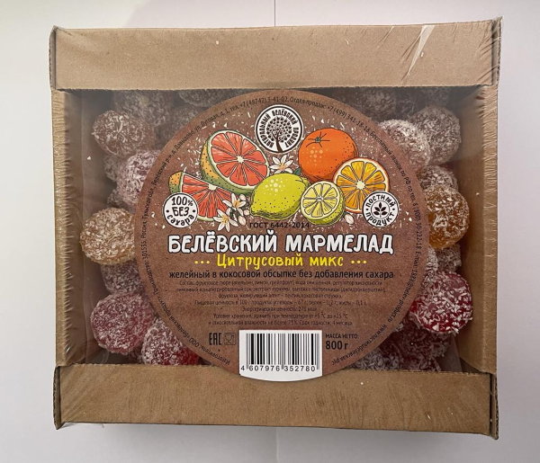 №1 Мармелад белевский на фруктозе 800г "Цитрусовый микс"    в Мелеузе
