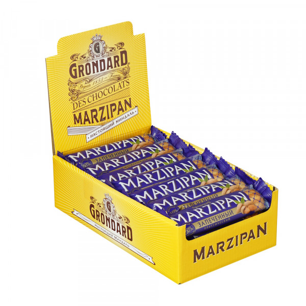 №1 TM Grondard   (11161) Батончики НЕглазированные Марципановые Запечённые, (28шт по 40г)    в Мелеузе