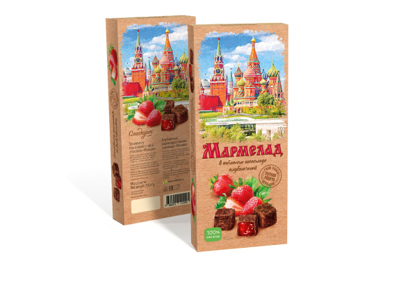 №2 Сладарт Мармелад Клубничный в темном шоколаде, 150г  в Мелеузе