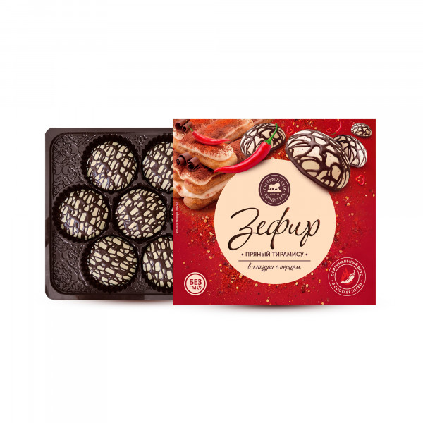 №1 ФПК  Зефир в глазури 200г Пряный тирамису в шоколаде(подарочная коробка)        в Мелеузе