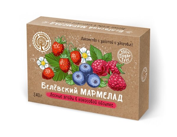 №2 Мармелад белевский на фруктозе 240г "ЛЕСНЫЕ ЯГОДЫ"  в Мелеузе